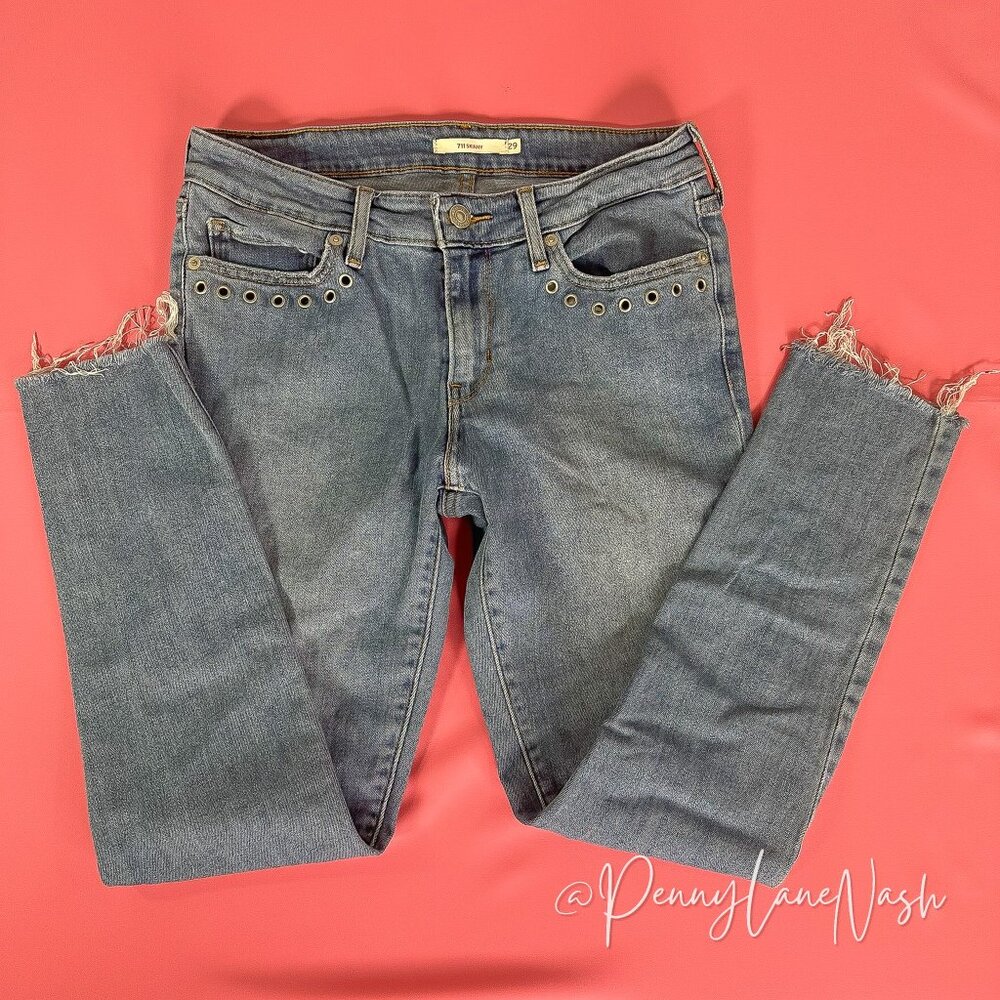 Levi's  711 Skinny Ankle Denim Jeans Chelsea Bling Size 29 - Picture 4 of 12